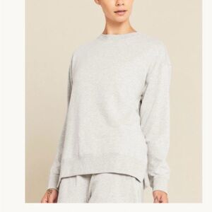 BOODY Women's Weekend Crew Pullover Light Gray Marl Sweatshirt